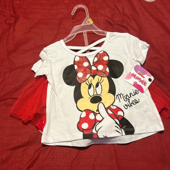 Minnie Mouse Appliquéd T-Shirt & Denim Co-ord Set main image 1
